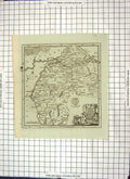 Old Print Map Carlisle Solway Firth Whitehaven Egremont Brampton England