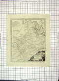 Antique Print Kitchin Map Huntingdonshire England Kimbolton Ramsey St. Ives