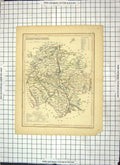 Antique Print Archer Map Herefordshire England Hereford Bromyard Leominster