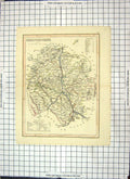 Antique Print Archer Map Herefordshire England Leominster Bromyard Hereford