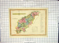 Antique Old Print Map Northamptonshire England Kittering Daventry Croyland