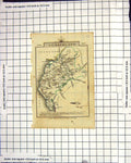 Original Old Antique Print Map 1827 Cumberland Wigton Solway Firth Keswick 19th