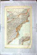Antique Print Map America Brooklyn Long Island Maryland New York Lake Erie