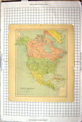 Antique Old Print Map North America Mexico Canada British America Greenland