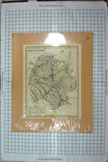 Antique Old Print Archer Map Herefordshire Hereford England Newent Kington