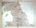 Antique Old Print Map England Isle Man Liverpool Newcastle Land'S End London