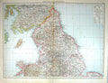 Old Print Map England Wales Isle Man Liverpool Wigtown Berwick Nottingham