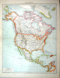 Antique Print Map North America Greenland Mexico Cuba Hayti Jamaica Canada