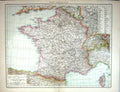 Old Damaged Map France Corsica Nantes Marseille Paris Milan Switzerla