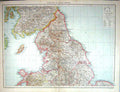 Old Map England Wales Isle Man Kingston-Upon-Hull Liverpool Lancaster