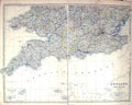 Antique Print Johnston Map C1877 England Wales Scilly Isles Guernsey Jersey
