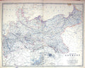 Antique Old Print Johnston Map C1877 Empire Germany Environs Berlin Potsdam