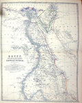 Antique Print Johnston Map C1877 Egypt Arabia Petraea Nubia Soudan Red Sea 19th