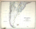 Old Johnston Map C1877 South America Falkland Chile Georgia Monte Vid Victorian
