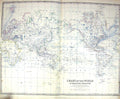 Antique Old Print Johnston Map C1860 Mercators Projection Chart World Atlas
