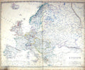 Old Johnston Map C1860 Europe British Islands France Spain Turkey Ita Victorian