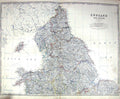 Old Johnston Map C1860 England Wales Isle Man Scilly Islands Isle Wig Victorian