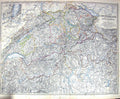 Old Johnston Map C1860 Switzerland Alps Savoy Piedmont Lake Maggoire Victorian