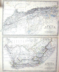 Antique Old Print Johnston Map C1860 Africa Morocco Algeria Tunis Cape Colony