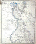 Old Johnston Map C1860 Egypt Petraea Nubia Suez Abyssinia Said Red Se Victorian