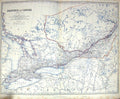 Antique Print Johnston Map C1860 Canada Lake Huron Newfoundland Nova Scotia