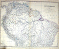 Old Johnston Map C1860 South America Brazil Falkland Patagonia Chile Victorian