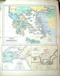 Old Philip Map C1855 Travels Anacharsis Battle Salamis Plataea Mardon Victorian