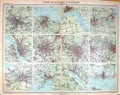 Antique Print Map England Scotland Portsmouth Manchester Leith Hull Glasgow