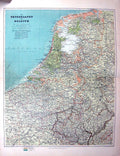 Antique Old Print Stanford Map Belgium Netherlands Namur Groningen Antwerpen