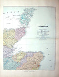 Antique Old Print Stanford Map Scotland Caithness Orkney Aberdeen Nairn Elgin