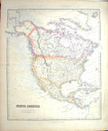 Old Antique Print Swanston Map North America Mexico Florida Cuba Canada