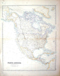 Antique Print Swanston Map North America Mexico Florida Jamaica California