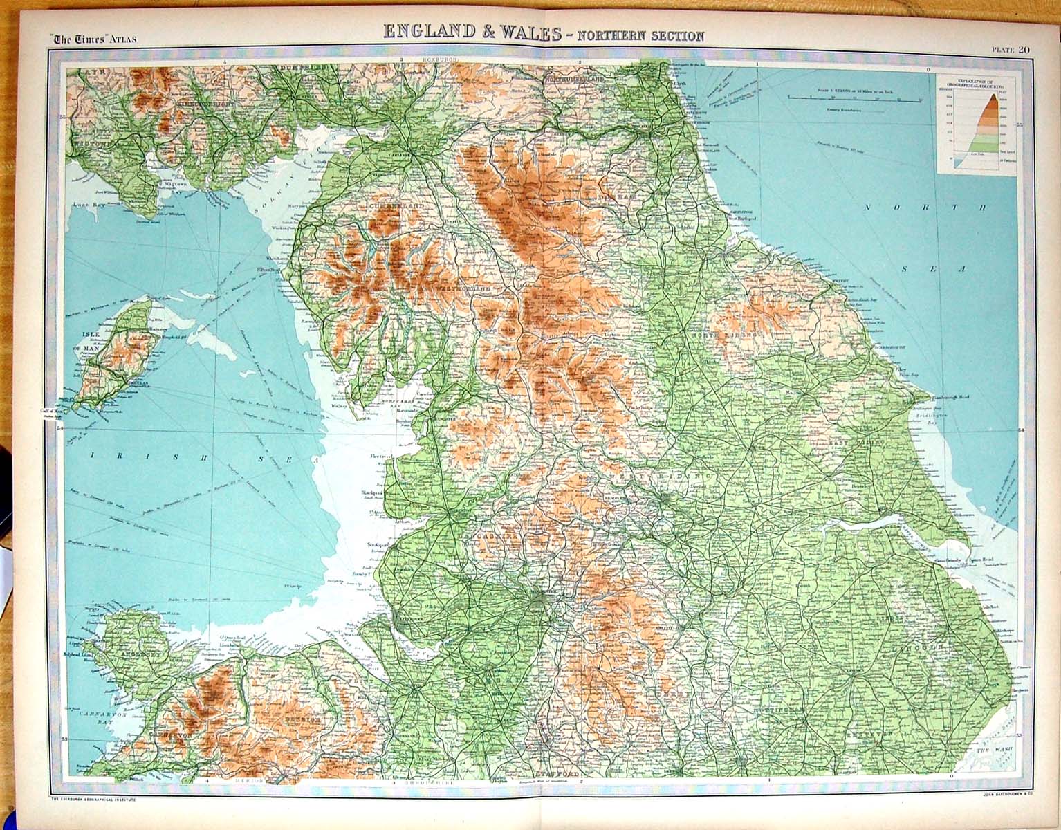 Old Times Map 1922 England Wales Anglesey Isle Man Liverpool Solway F 20th