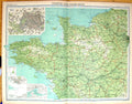 Old Times Map 1922 North-West France Plan Paris Brest Le Havre Tours 20th