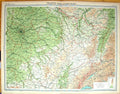Antique Print Times Map 1922 North-East France Nevers Besancon Nancy Reims 20th