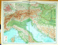 Old Print Times Map 1922 Italy Austria Corsica Venice Trieste Plan Vienna 20th