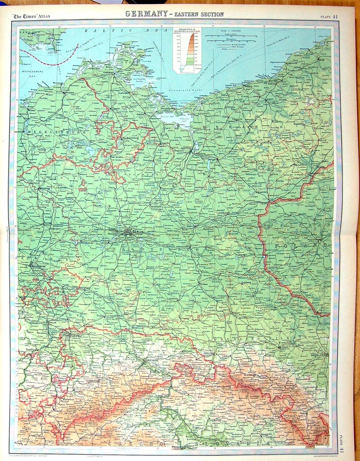 Old Times Map 1922 Germany Berlin Dresden Chemnitz Zwickau Charlotten 20th