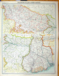 Old Times Map 1922 Ganges Valley Lucknow Bengal Benares Calcutta Indi 20th