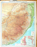 Old Print Times Map 1922 Cape Province Africa Plan Port Elizabeth Durban 20th