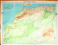 Old Print Times Map 1922 North West Africa Canary Islands Morocco Algeria 20th