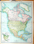 Old Times Map 1922 North America Vegetation Canada Jamaica California 20th