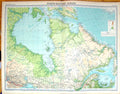 Antique Old Print Times Map 1922 North East Canada Ontario Quebec Hudson Bay