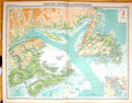 Old Times Map 1922 Martime Newfoundland Prince Edward Halifax Scotia 20th