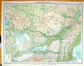 Old Print Times Map 1922 Ontario Quebec Canada Lake Ontario Buffalo Huron 20th