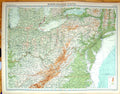 Old Print Times Map 1922 America Carolina Maryland Philadelphia Lake Erie 20th
