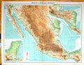 Old Print Times Map 1922 Mexico America Honduras California Gulf Campeche 20th