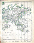 Old Print C1860 Lowry Map Asia Australia New Zealand Arabia Persia Africa 19th