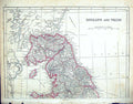 Antique Print C1860 Lowry Map England Wales Isle Man North Sea Solway Firth