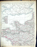 Old C1860 Lowry Map France English Channel Cherbourg Jersey Guernsey Victorian