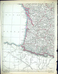 Antique Print C1860 Lowry Map South West France Bay Biscay Cahors Dordogne 19th